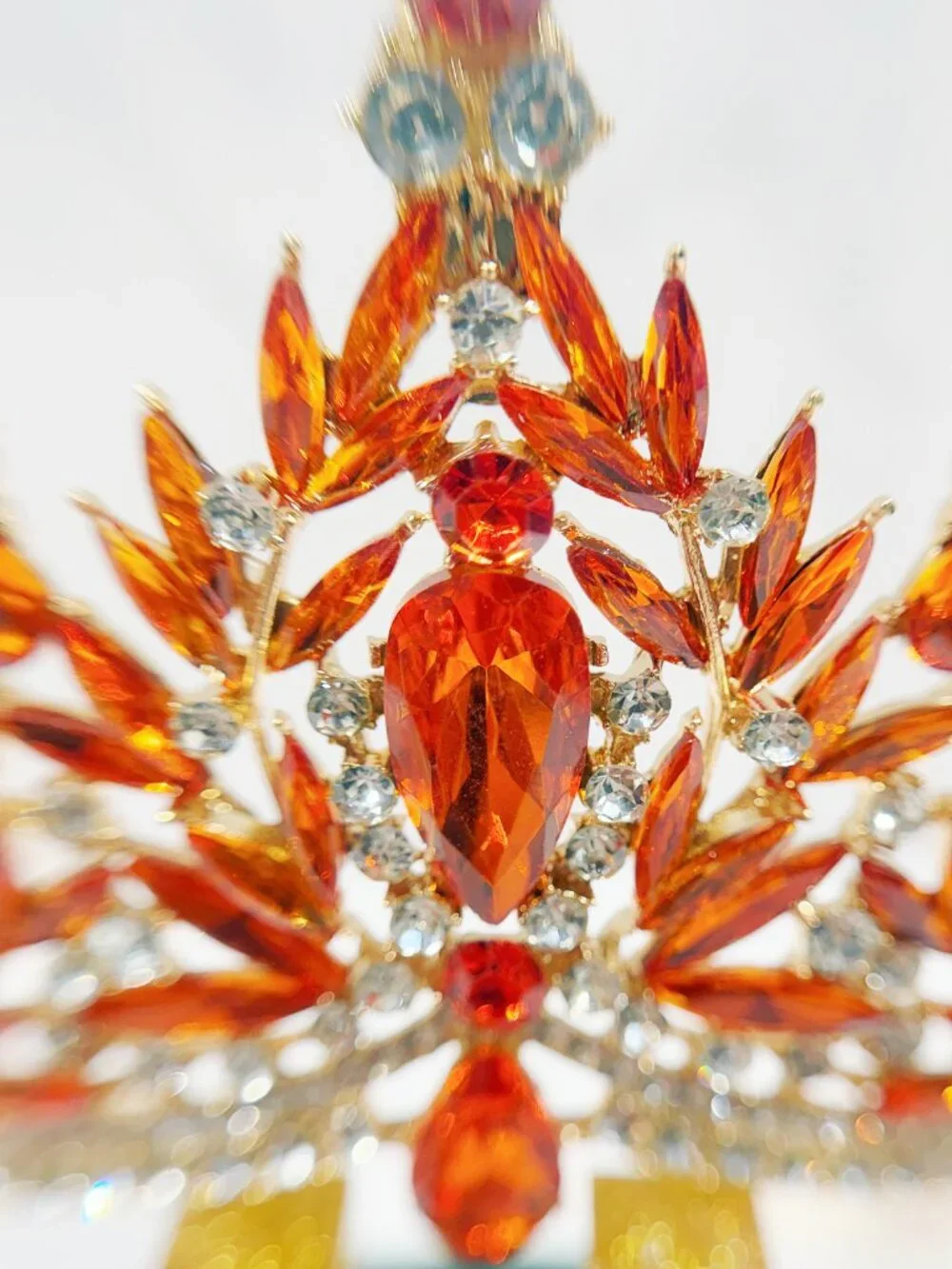 Amber crystal tiara, birthday princess tiara, Prom headband, Anniversary gift